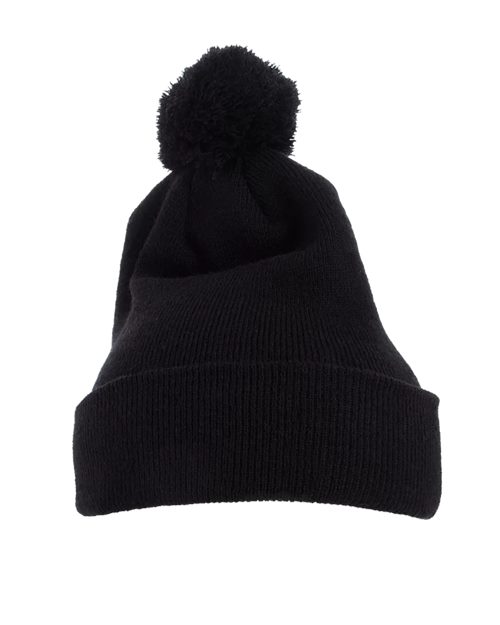 Cuff Knit Beanie w Pom