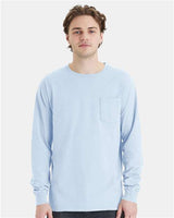 Garment-Dyed Long Sleeve T-Shirt With a Pocket